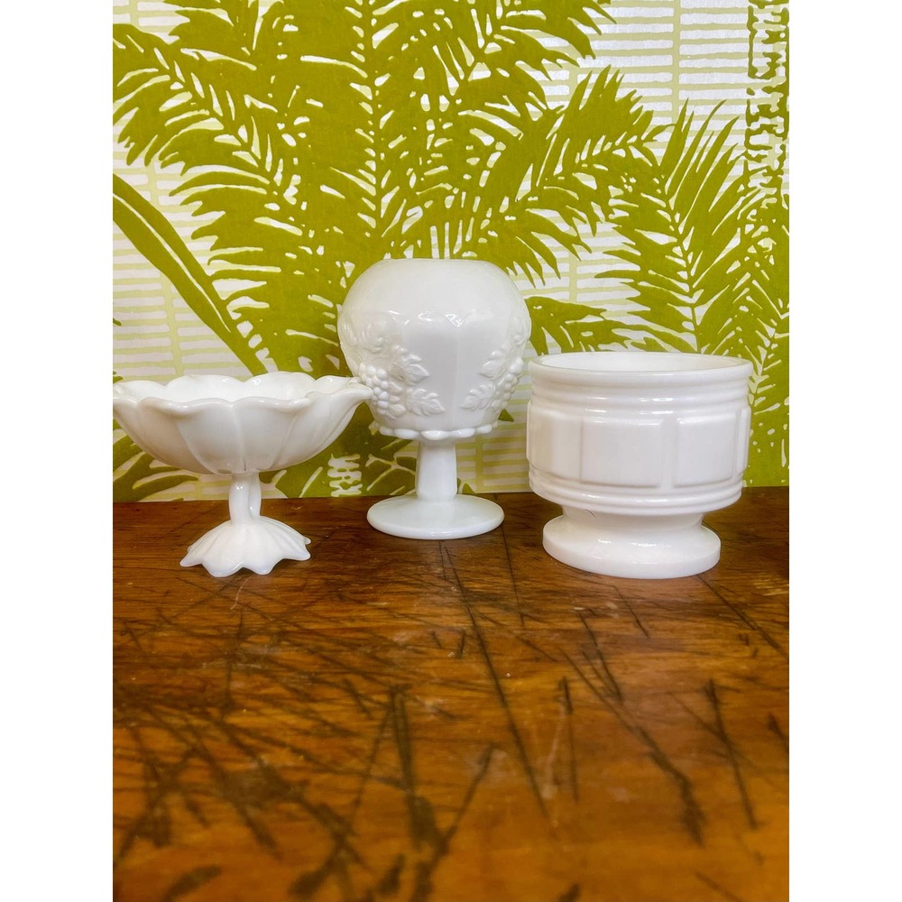 Trio of Milk Glass Vases, Instant Vignette/Collection